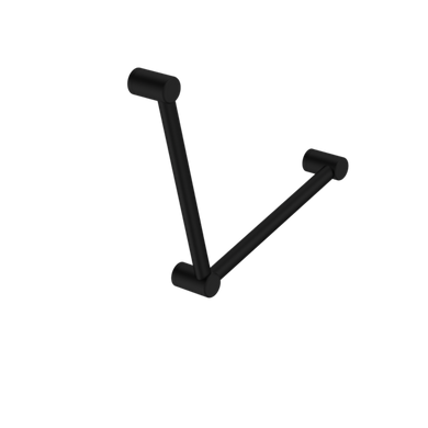 Nero Mecca Care 32mm Ambulant Toilet Grab Rail 90 Degree 450x450mm | Matte Black |
