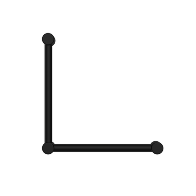 Nero Mecca Care 32mm Ambulant Toilet Grab Rail 90 Degree 450x450mm | Matte Black |