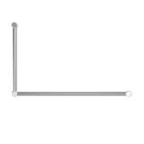 Nero Mecca Care 32mm DDA Grab Rail Set 90 Degree 600x1000mm | Chrome |