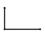 Nero Mecca Care 32mm DDA Grab Rail Set 90 Degree 600x1000mm | Matte Black |