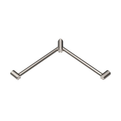 Nero Mecca Care 32mm Wrap Around Corner Grab Rail 600x600mm | Brushed Nickel |