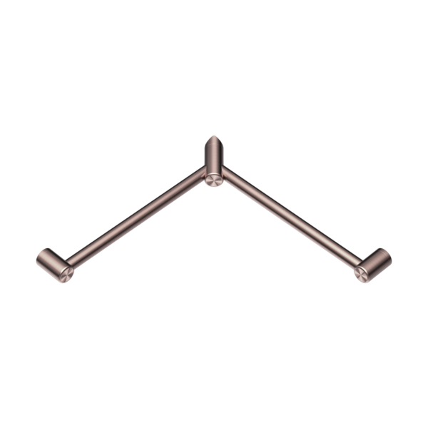 Nero Mecca Care 32mm Wrap Around Corner Grab Rail 600x600mm | Brushed Bronze |