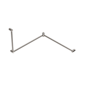 Nero Mecca Care 32mm DDA Toilet Grab Rail Set 90 Degree Continuous 600x1065x1025mm | Brushed Nickel |