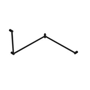 Nero Mecca Care 32mm DDA Toilet Grab Rail Set 90 Degree Continuous 600x1065x1025mm | Matte Black |
