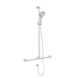 Nero Mecca Care 32mm T Bar Grab Rail And Adjustable Shower Rail Set 1100x750mm | Brushed Nickel |
