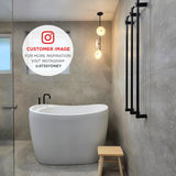 Ofuro 1200mm Extra Height Japanese Soaking Freestanding Bath with Seat, Gloss White