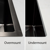 Retto II 750mm x 450mm x 230mm Stainless Steel Sink, Brushed Gunmetal Black