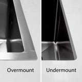 Retto II 390mm x 440mm x 230mm Stainless Steel Sink, Brushed SS Nickel