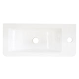 Tura Petite 500 x 225mm Curved Polymarble Vanity Top with Integrated Sink and Overflow, Gloss White