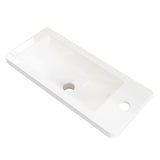 Tura Petite 500 x 225mm Curved Polymarble Vanity Top with Integrated Sink and Overflow, Gloss White