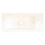 Tura Petite 500 x 225mm Curved Polymarble Vanity Top with Integrated Sink and Overflow, Matte White