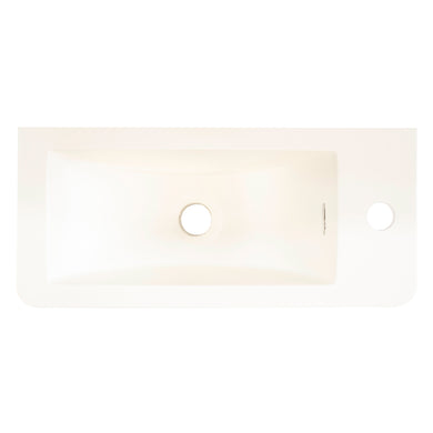 Tura Petite 500 x 225mm Curved Polymarble Vanity Top with Integrated Sink and Overflow, Matte White