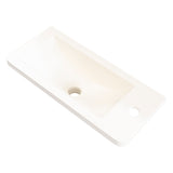 Tura Petite 500 x 225mm Curved Polymarble Vanity Top with Integrated Sink and Overflow, Matte White