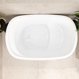 Ofuro 1200mm Extra Height Japanese Soaking Freestanding Bath with Seat, Gloss White