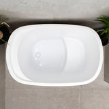 Ofuro 1200mm Extra Height Japanese Soaking Freestanding Bath with Seat, Matte White