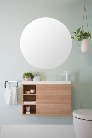 ADP Petite Shelf Wall Hung 800mm Single Right Offset Bowl Vanity Cabinet