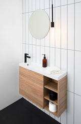 ADP Petite Shelf Wall Hung 800mm Single Left Offset Bowl Vanity Cabinet