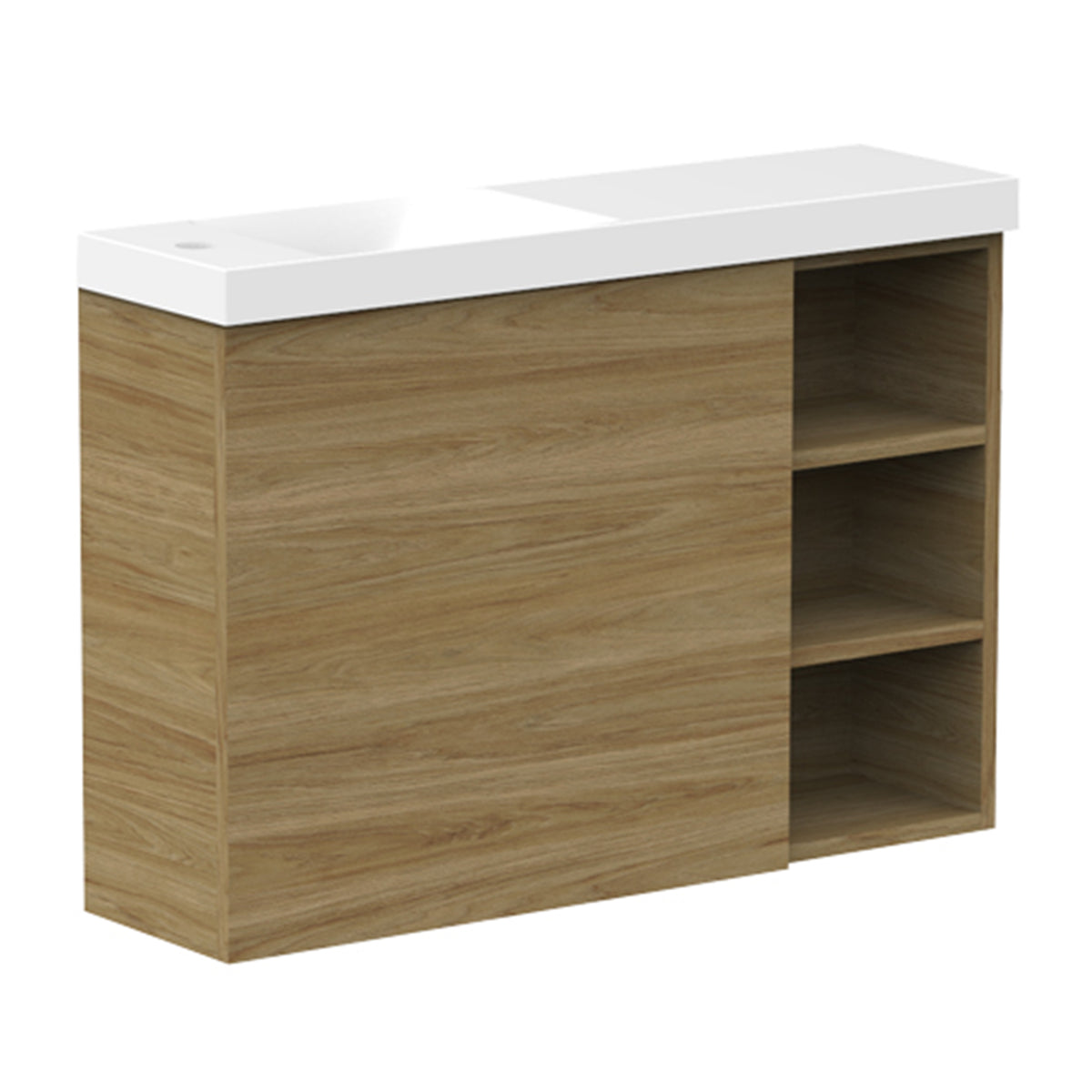 ADP Petite Shelf Wall Hung 800mm Single Left Offset Bowl Vanity Cabinet