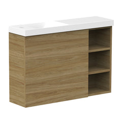 ADP Petite Shelf Wall Hung 800mm Single Left Offset Bowl Vanity Cabinet