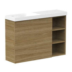 ADP Petite Shelf Wall Hung 800mm Single Left Offset Bowl Vanity Cabinet