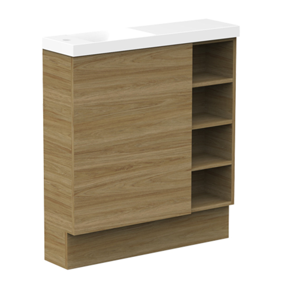 ADP Petite Shelf Floor Mount 800mm Single Left Offset Bowl Vanity Cabinet