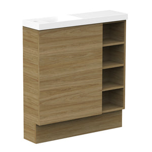 ADP Petite Shelf Floor Mount 800mm Single Left Offset Bowl Vanity Cabinet