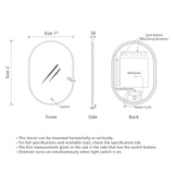 Pill Oval 450mm x 1200mm LED Mirror with Frosted Glass Border and Demister