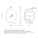 Pill Oval 450mm x 1200mm Backlit LED Mirror with Polished Edge and Demister