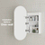 Pill Oval 400mm x 900mm Frontlit LED Mirrored Shaving Cabinet, Matte White