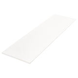 A pre-cut white stone silica-free slab with no holes, likely intended for use in vanities or other cabinetry.