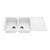 Volca 1160mm x 500mm x 225mm Quartz Double Sink with Drainer, White *Clearance Stock*