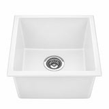 Volca 432mm x 432mm x 241mm Quartz Single Sink, White *Clearance Stock*