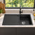 Volca 860mm x 500mm x 216mm Quartz Single Sink with Drainer, Black *Clearance Stock*