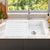 Volca 860mm x 500mm x 216mm Quartz Single Sink with Drainer, White *Clearance Stock*