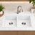 Volca 813mm x 457mm x 241mm Quartz Double Sink, White *Clearance Stock*