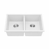 Volca 813mm x 457mm x 241mm Quartz Double Sink, White *Clearance Stock*