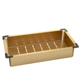 Retto Stainless Steel Sink Colander 218mm x 420mm x 80mm, Brushed Brass Gold