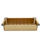 Retto Stainless Steel Sink Colander 218mm x 420mm x 80mm, Brushed Brass Gold