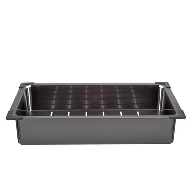 Retto Stainless Steel Sink Colander 218mm x 420mm x 80mm, Brushed Gunmetal Black