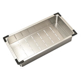 Retto Stainless Steel Sink Colander 218mm x 420mm x 80mm, Brushed SS Nickel