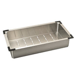 Retto Stainless Steel Sink Colander 218mm x 420mm x 80mm, Brushed SS Nickel