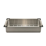 Retto Stainless Steel Sink Colander 218mm x 420mm x 80mm, Brushed SS Nickel