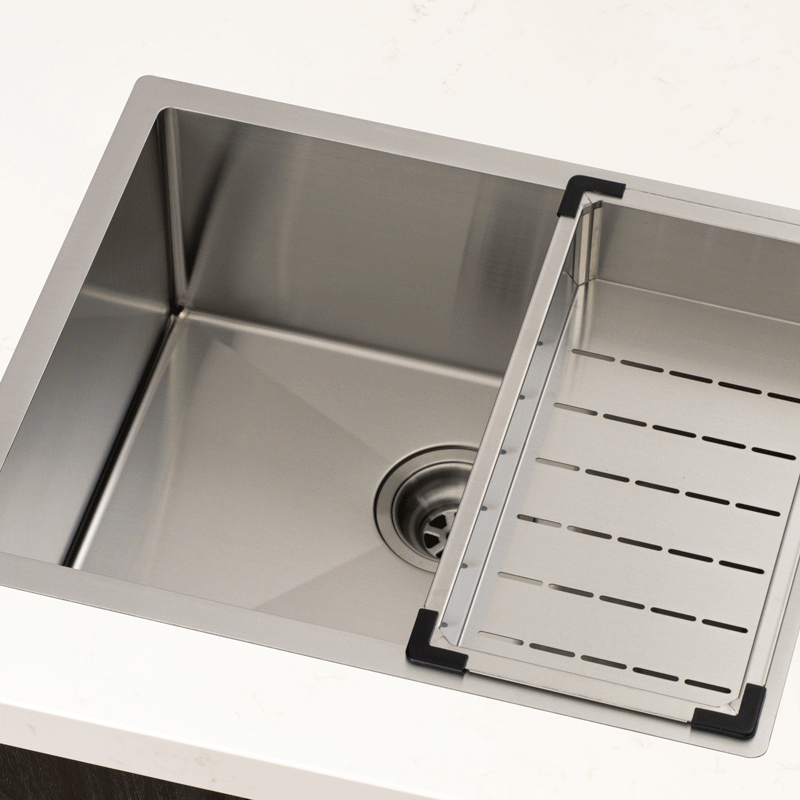 Retto Stainless Steel Sink Colander 218mm x 420mm x 80mm, Brushed SS Nickel