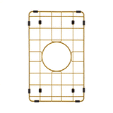 Retto II Stainless Steel Sink Grid 250 x 400mm with Centre Waste Hole, Brushed Brass Gold