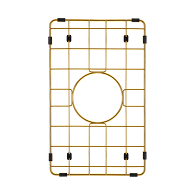 Retto II Stainless Steel Sink Grid 250 x 400mm with Centre Waste Hole, Brushed Brass Gold