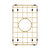 Retto II Stainless Steel Sink Grid 250 x 400mm with Centre Waste Hole, Brushed Brass Gold
