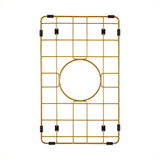 Retto II Stainless Steel Sink Grid 250 x 400mm with Centre Waste Hole, Brushed Brass Gold