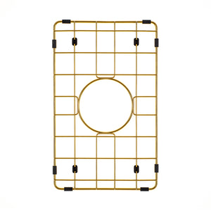 Retto II Stainless Steel Sink Grid 250 x 400mm with Centre Waste Hole, Brushed Brass Gold