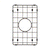 Retto II Stainless Steel Sink Grid 250 x 400mm with Centre Waste Hole, Brushed Gunmetal Black