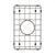 Retto II Stainless Steel Sink Grid 250 x 400mm with Centre Waste Hole, Brushed Gunmetal Black